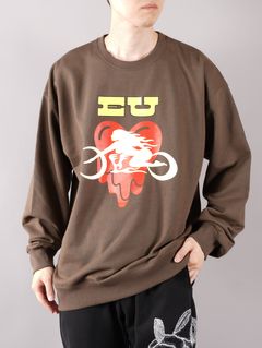 【ラスト1点】GIRL BIKE SWEAT SHIRT / ガールバイク スウェットシャツ (ブラウン)