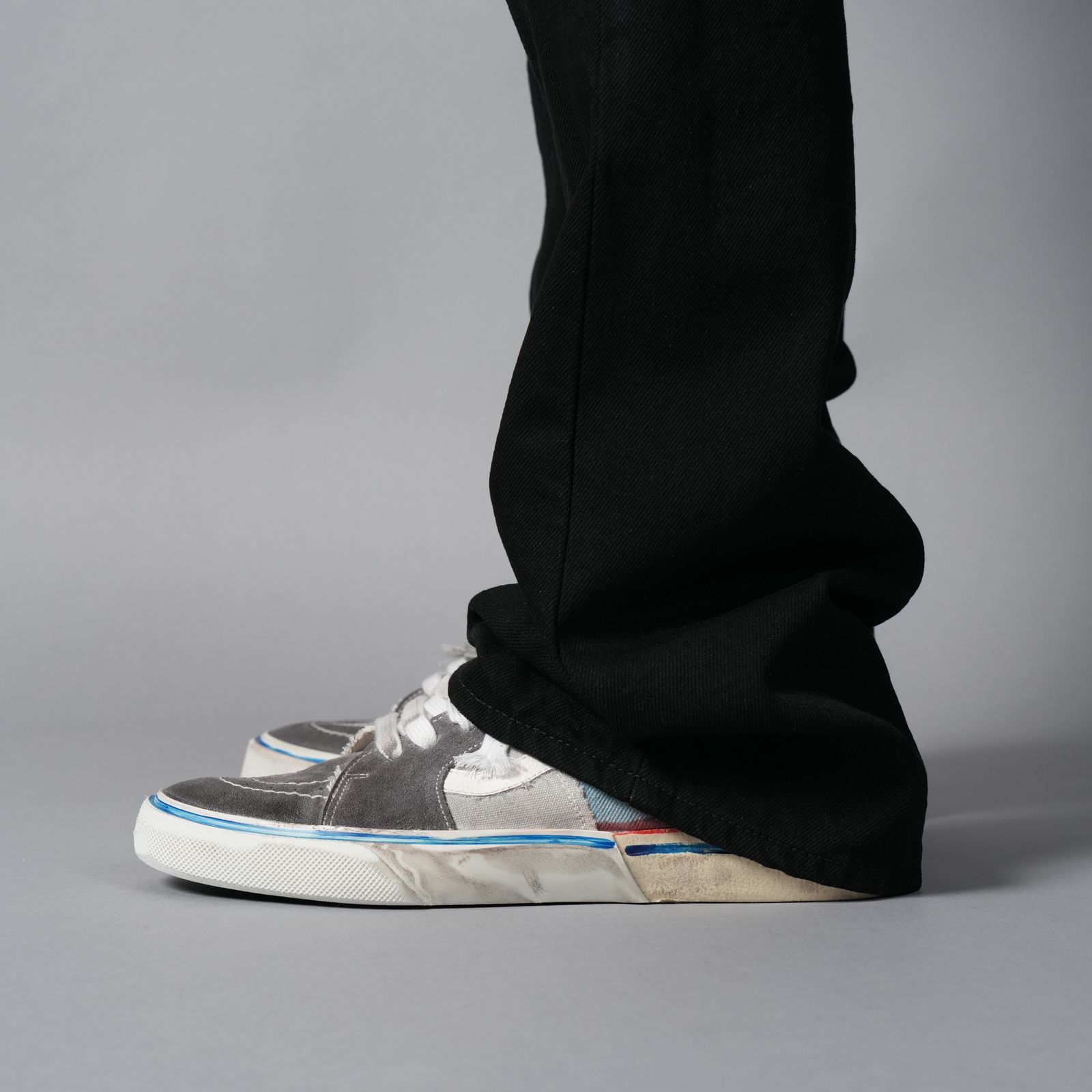 【ラスト1点】SM-MK8-0000-078 / BLACK DENIM PANTS / FLARE / デニムパンツ (ブラック)