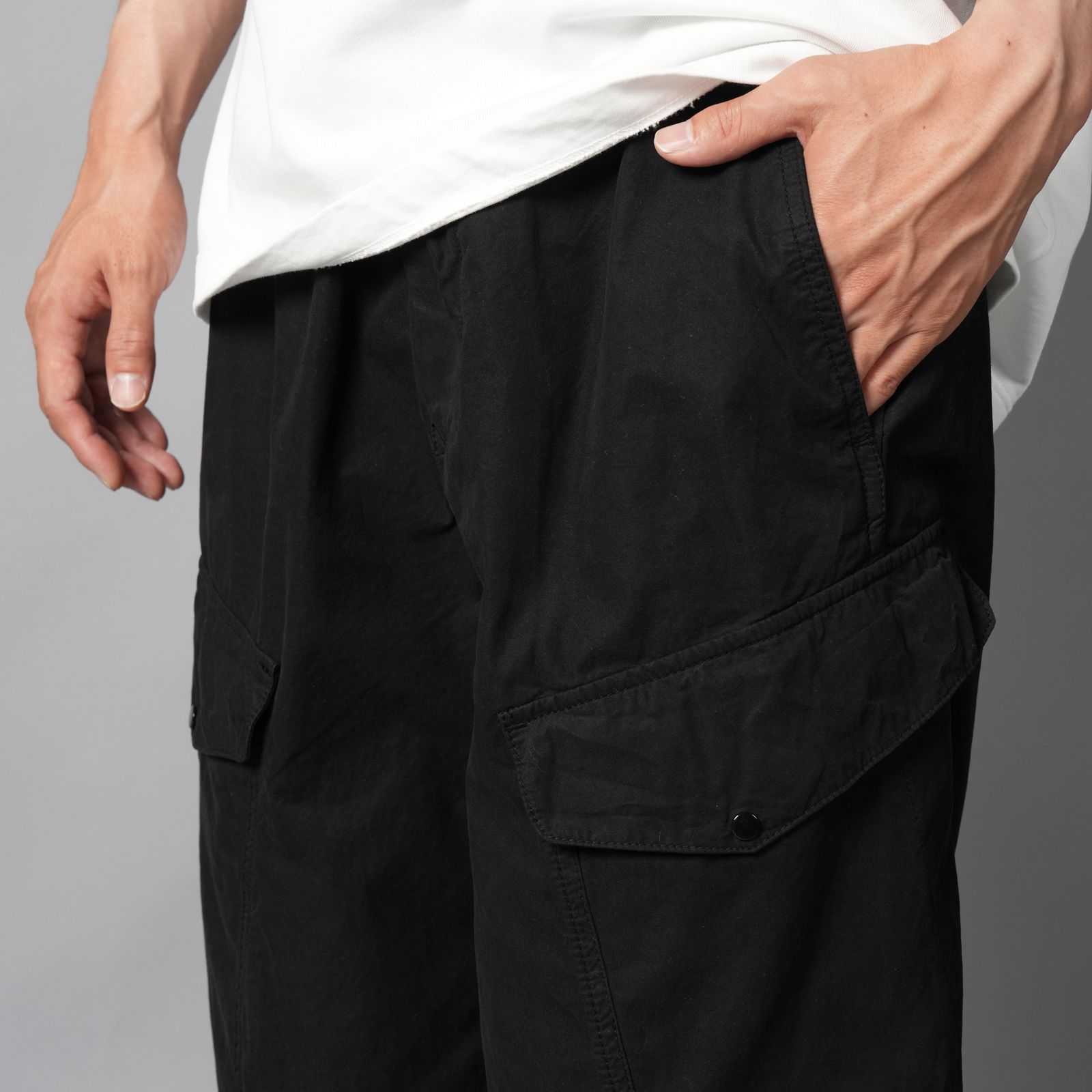 MICROREPS BOXY LENS CARGO PANTS / カーゴパンツ (ブラック)
