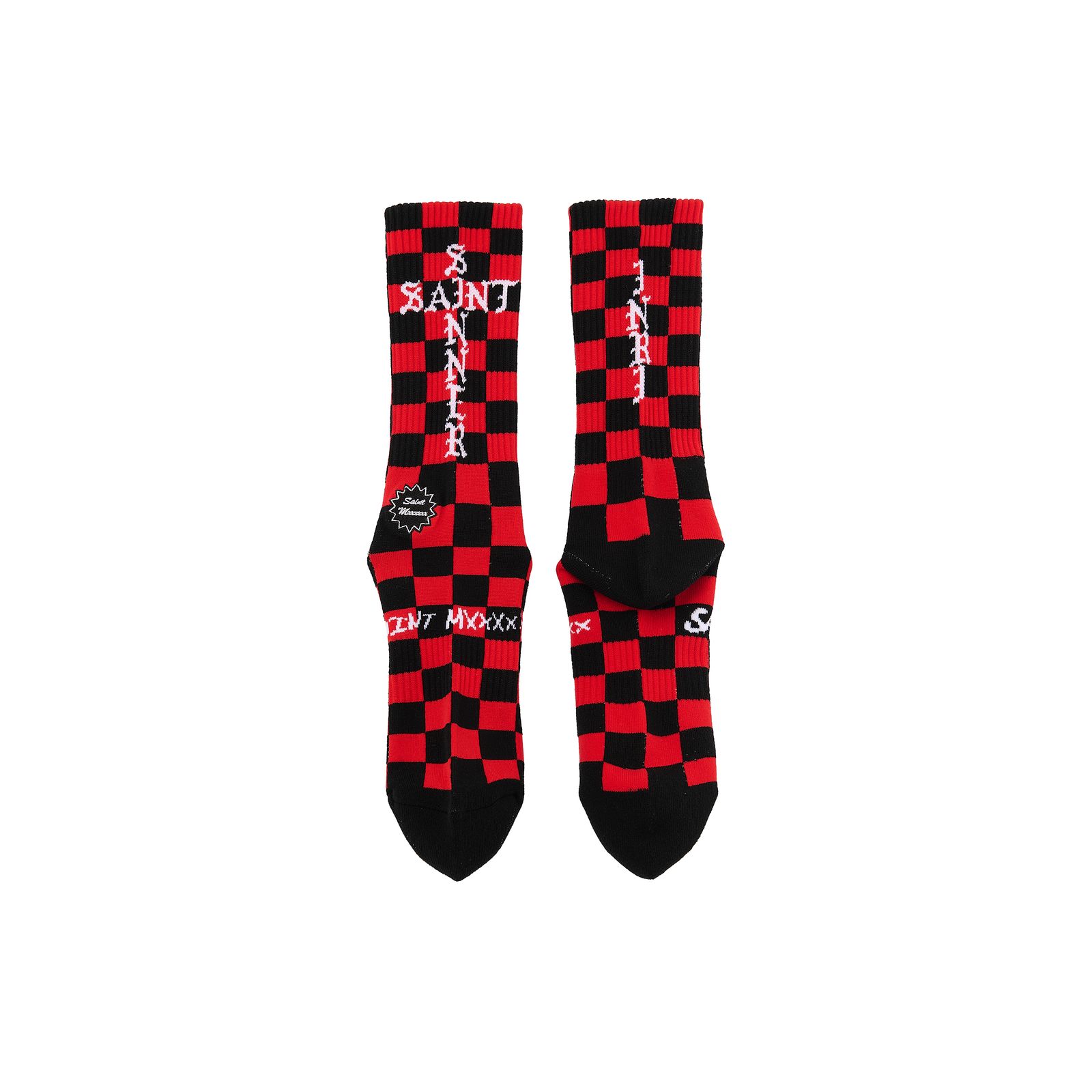 SM-MK1-0000-104 / SOCKS / CHECK / BLACK+RED / ソックス  (ブラック/レッド)