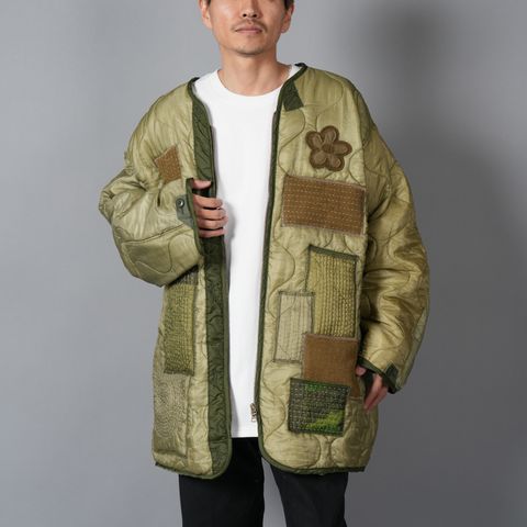NO:2 / Rebuild U.S.ARMY M-65 Fishtail Parka Quilting Liner  / フィッシュテール パーカー キルティングライナー [古着リメイク](カーキ)