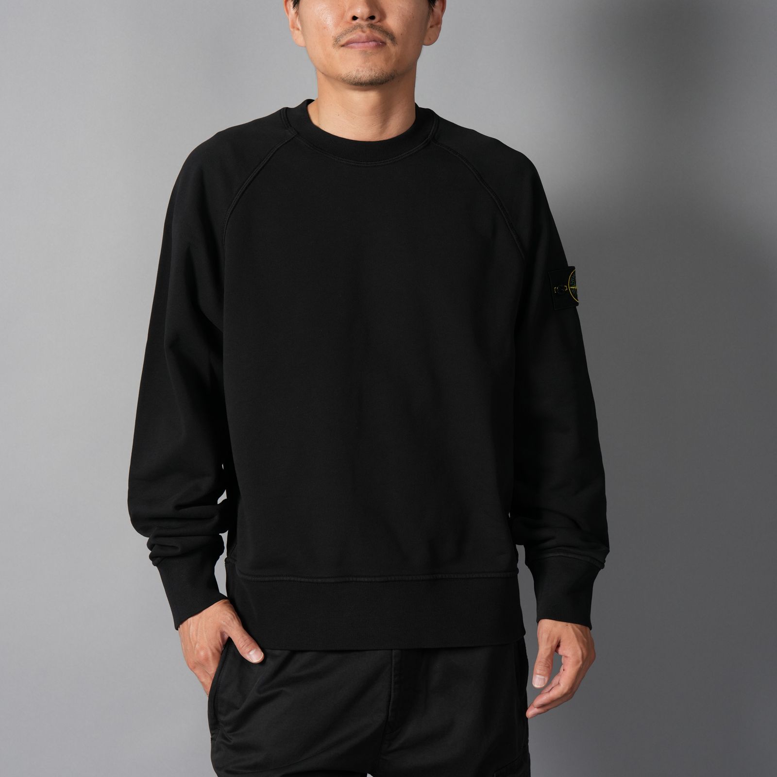 6100008 / ORGANIC COTTON FLEECE  / クルーネックスウェット  [オーバーフィット] (ブラック)