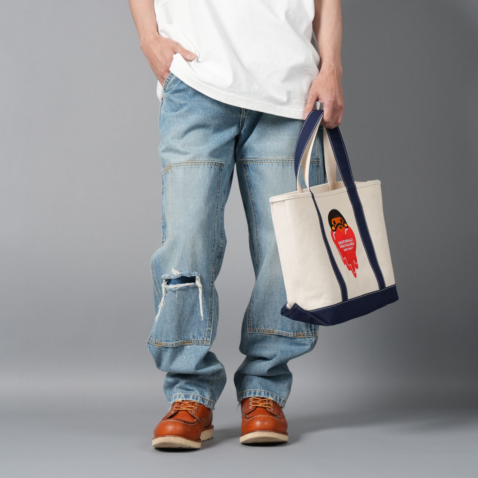 【ラスト1点】【コラボ】EU-HR8-0000-C37 / EU MILO TOTE / NAVY / トートバック  (ネイビー)