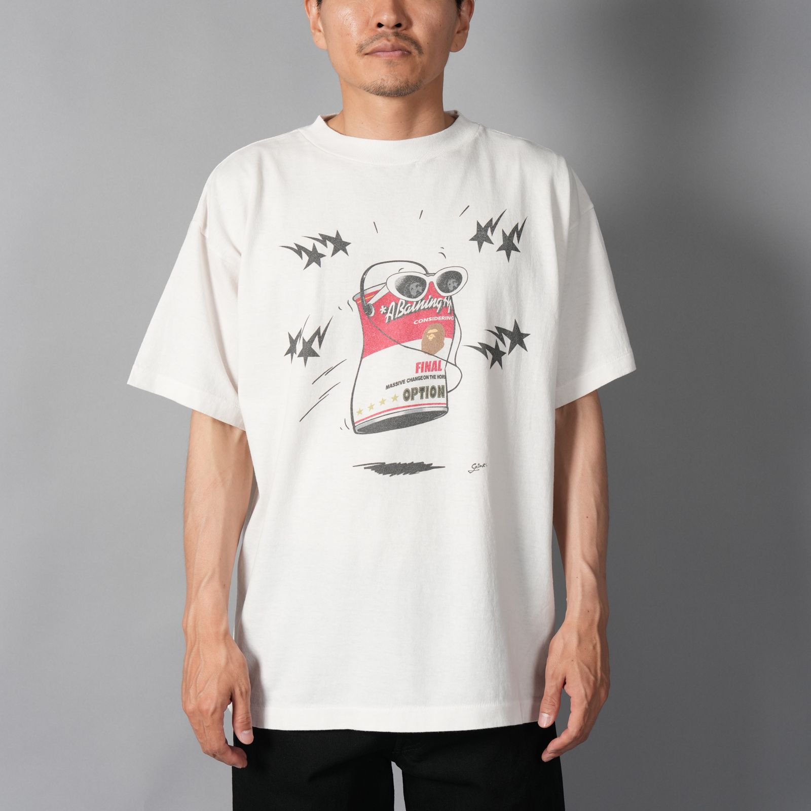 【ラスト1点】【コラボ】SM-MK1-0000-C34 / BAPE_SS T-SHIRT / JUMP / WHITE / Tシャツ (ホワイト)