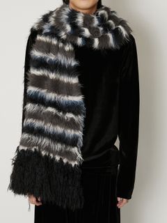 FUR KNIT STOLE/ ファーニット ストール (ブラック)