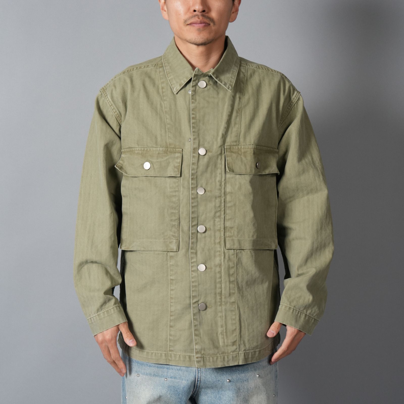 BEATNIK v2, button up / ミリタリージャケット (ミリタリーグリーン)