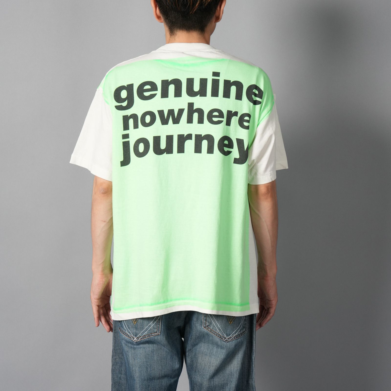 【残りわずか】【コラボ】SM-HR1-0000-C34 / BAPE_SS TEE / HANDPRINT / Tシャツ (ホワイト/グリーン)