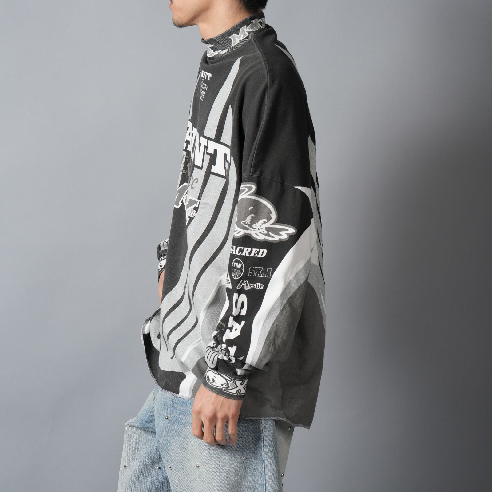 【ラスト1点】SM-MK8-0000-029 / LS T-SHIRT / SAINT MX / BLACK / ロンT・カットソー (ブラック)