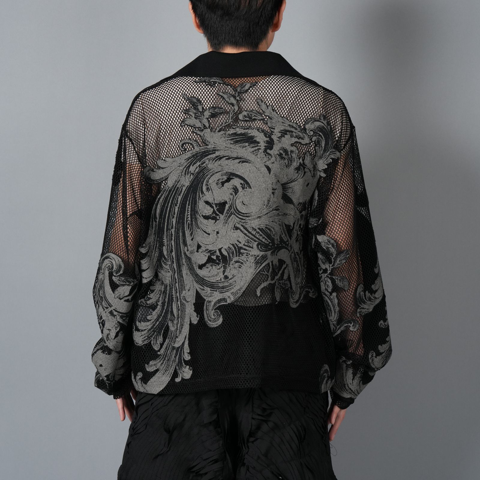 MESH SKIPPER SHIRTS / メッシュスキッパーシャツ (ブラック)