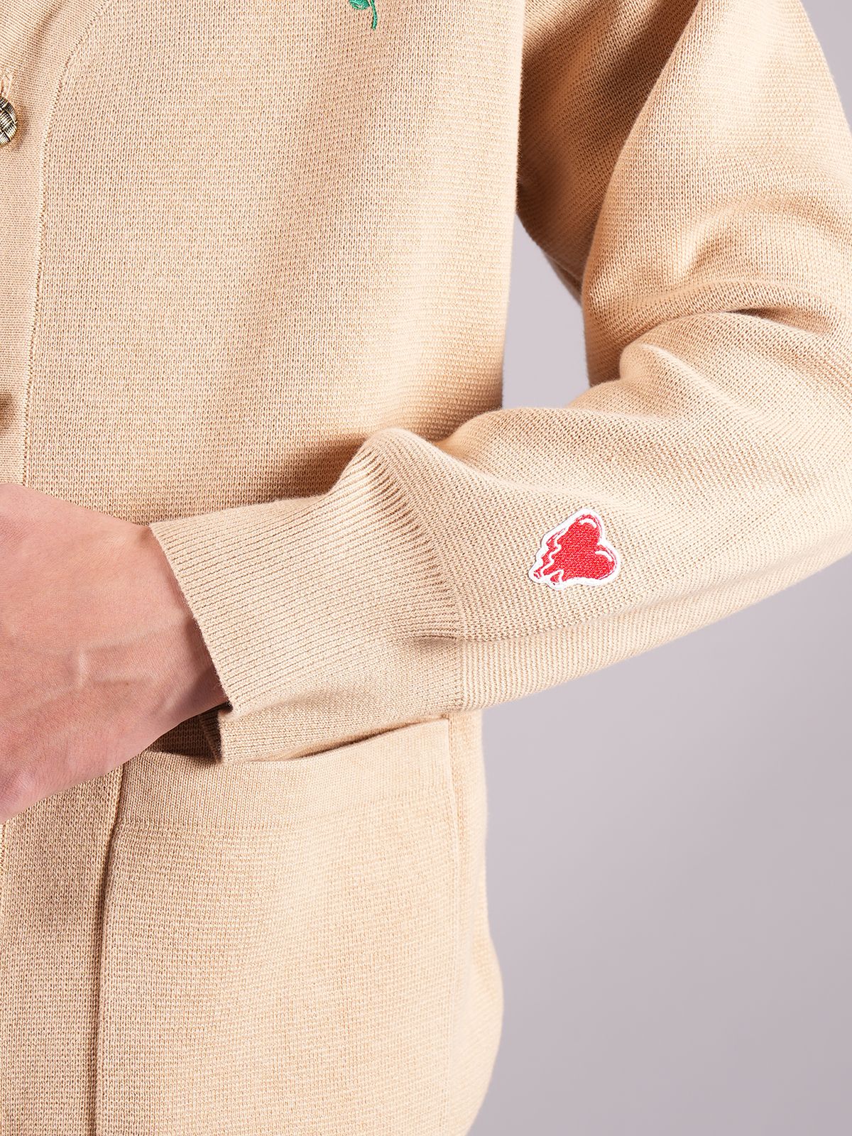 ラスト1点 / EU HEART CARDIGAN  / カーディガン (タン)