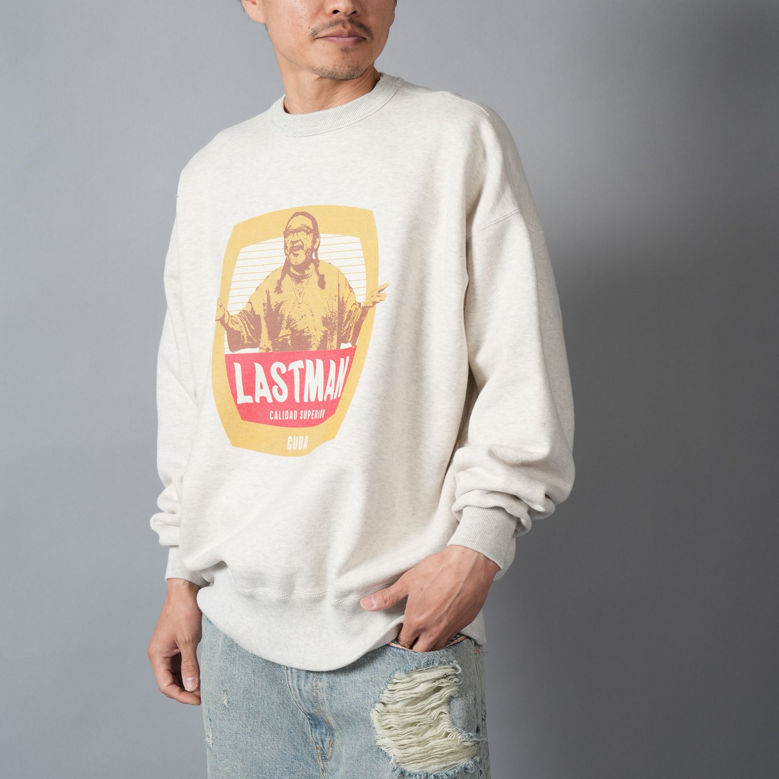 PRINTED CREW NECK(CIGAR) / スウェット・トレーナー (エクリュ)