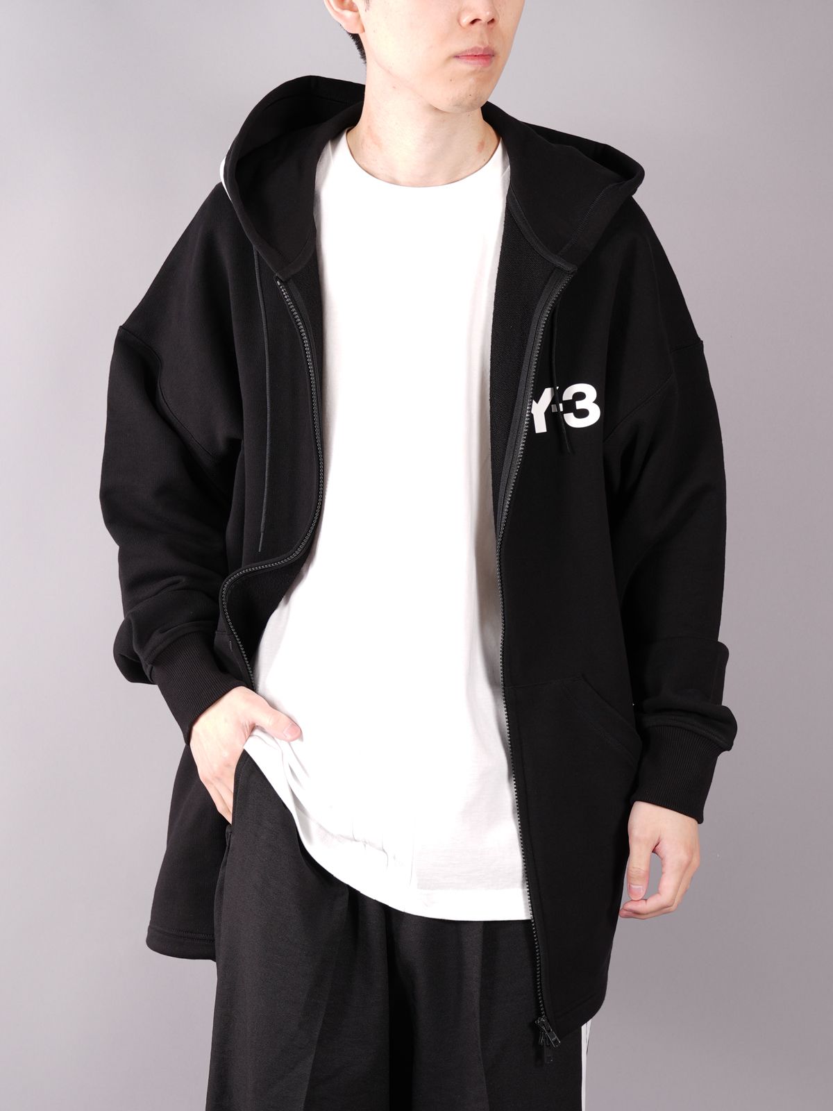 Y-3 19AW ALL BLACKS GRAPHIC HOODIE