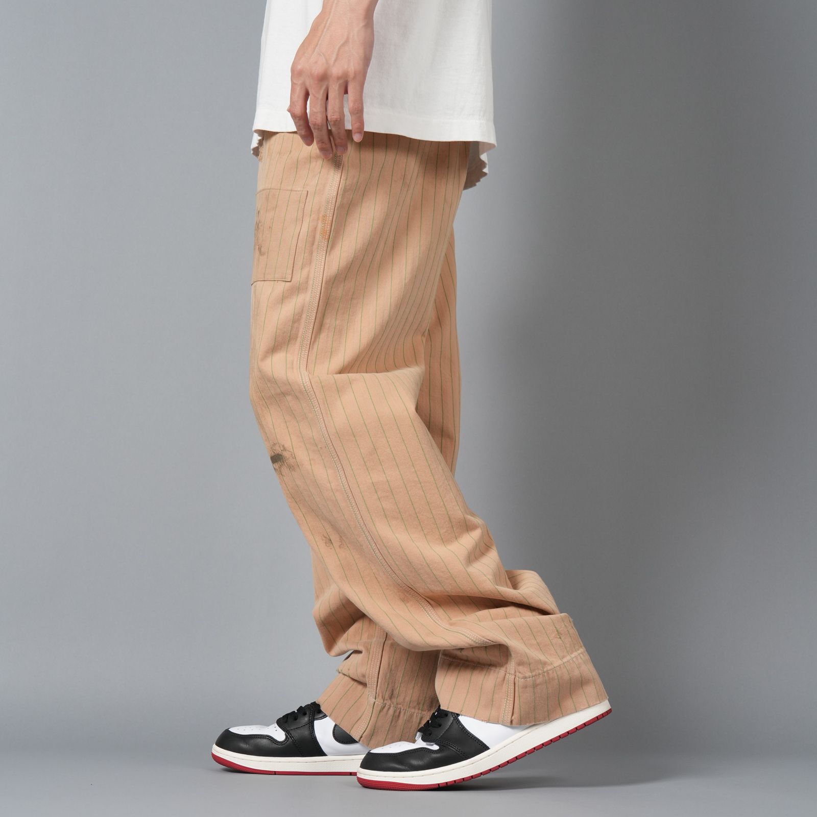 【残りわずか】【コラボ】SM-HR8-0000-C24 / SW_UNIFORM PNTS / STRIPE / BEIGE / ワークパンツ (ベージュ)