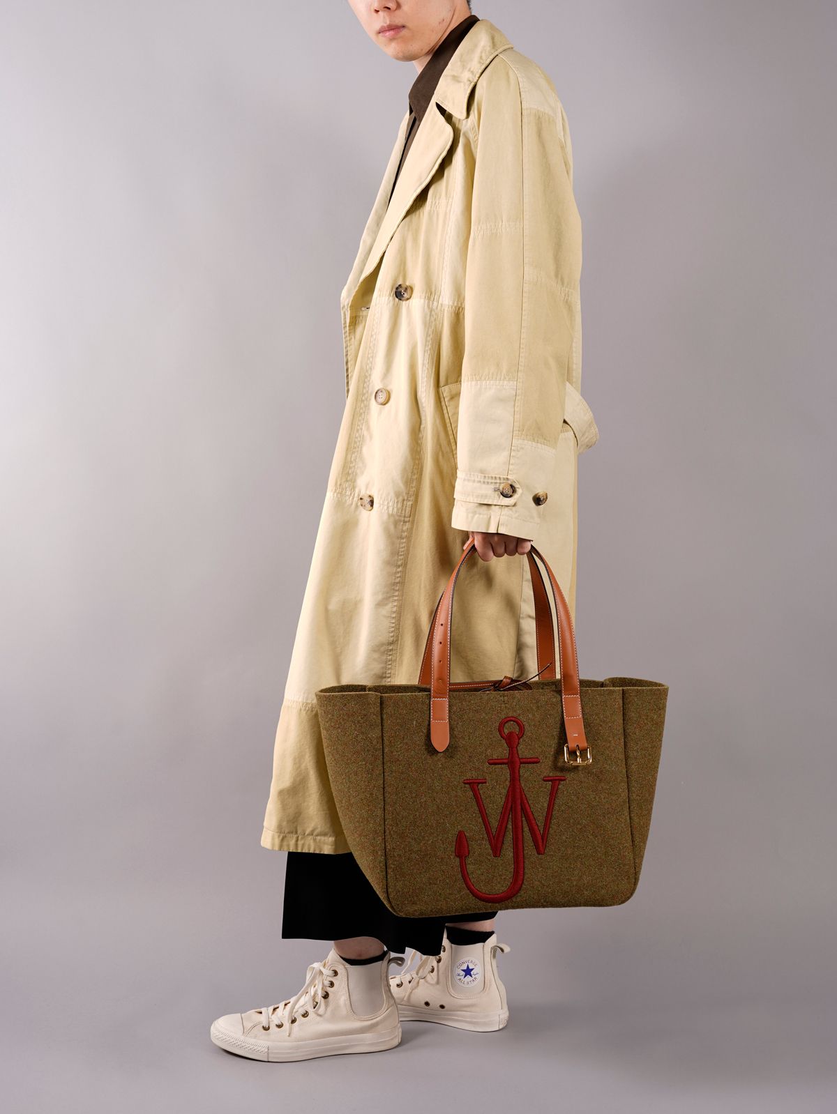 BELT TOTE BAG / ベルト トート バック (カーキ/ボルドー)