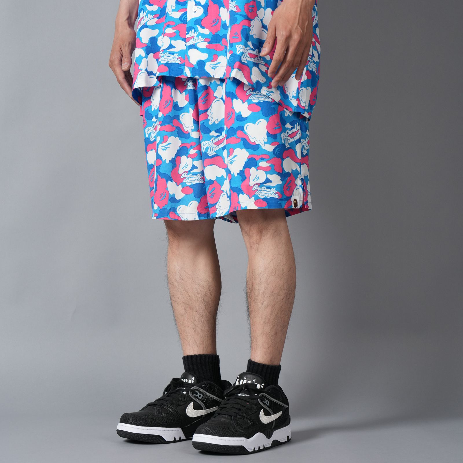 【コラボ】EU-MK8-0000-C06 / EU APE ALOHA SHORTS / BLUE / ショーツ (ブルー)