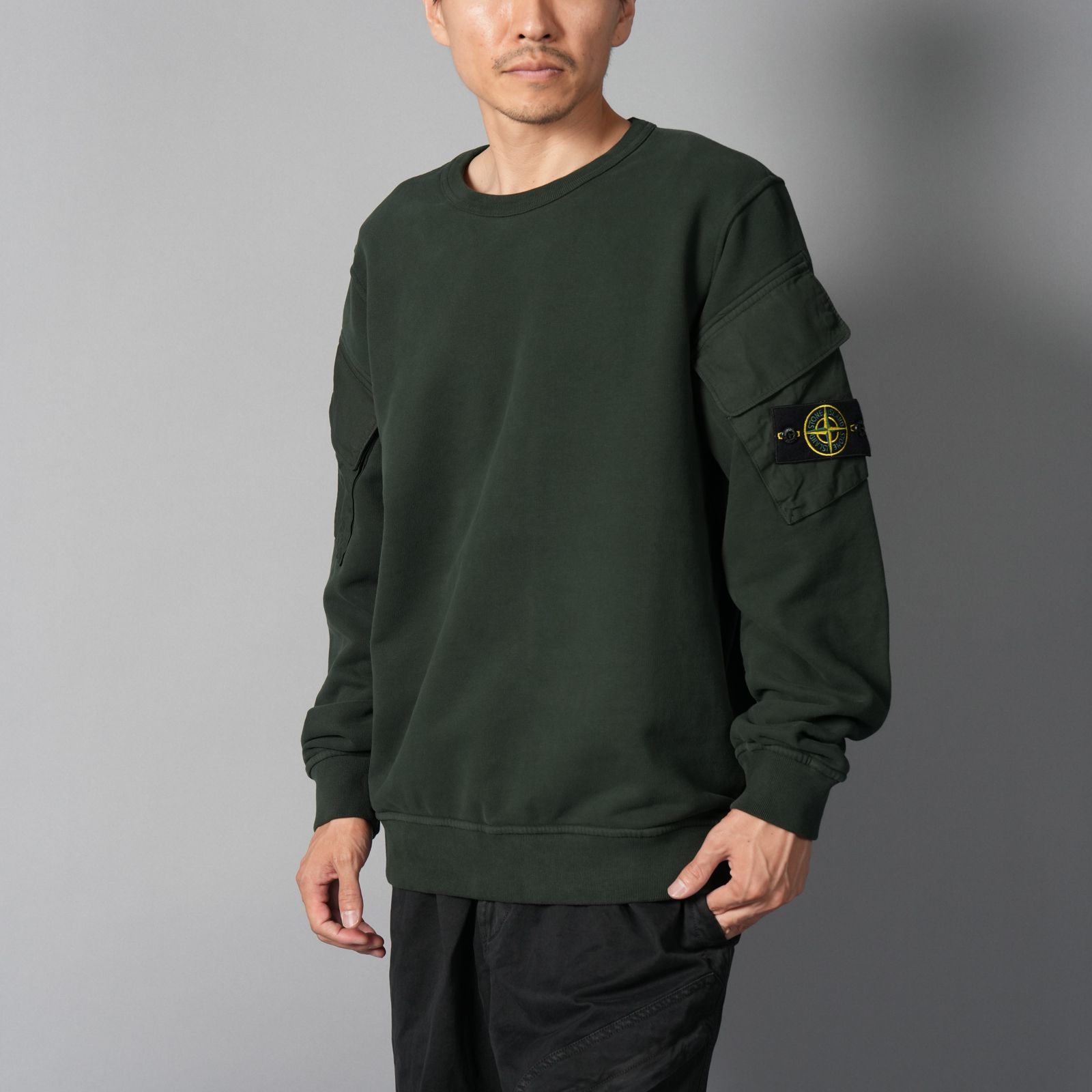 6100008 / BRUSHED ORGANIC COTTON FLEECE / クルネックスウェット・トレーナー [ガーメントダイ](ジュニパー)