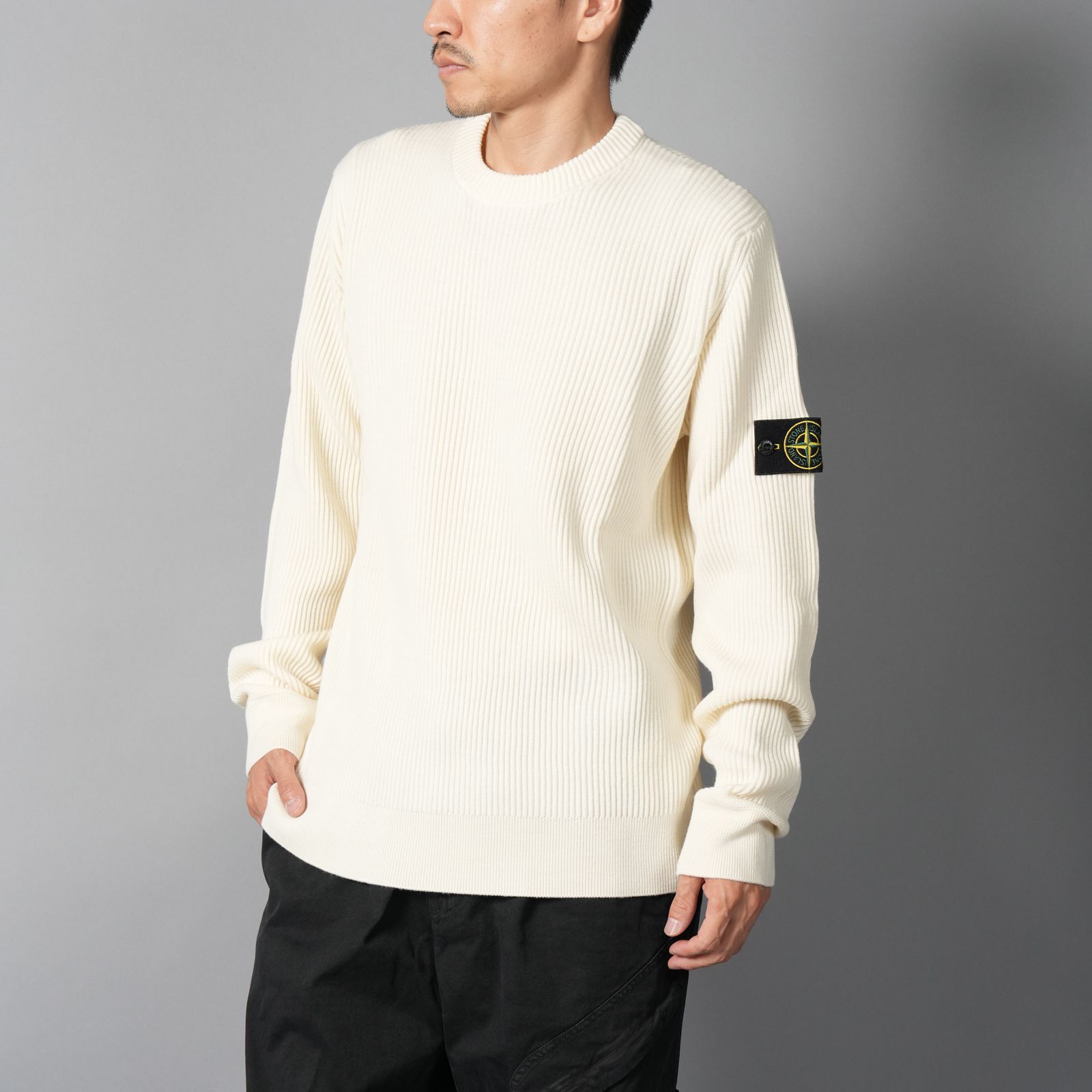 【ラスト1点】5100053 / FULL RIB RWS WOOL / ニットセーター (アイボリー)