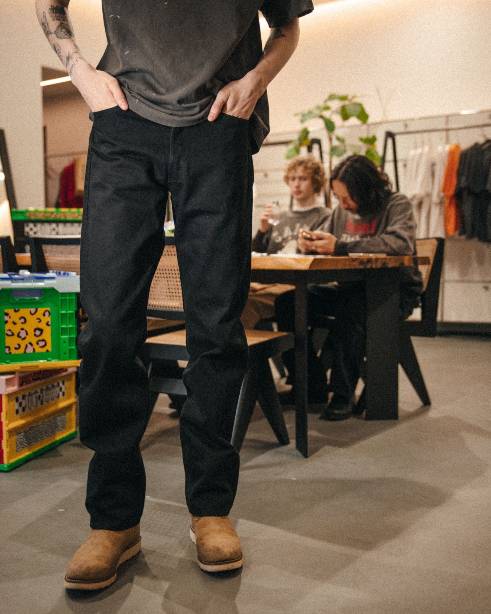SM-MK1-0000-070 / BLACK DENIM PANTS / STRAIGHT/ デニムパンツ (ブラック)