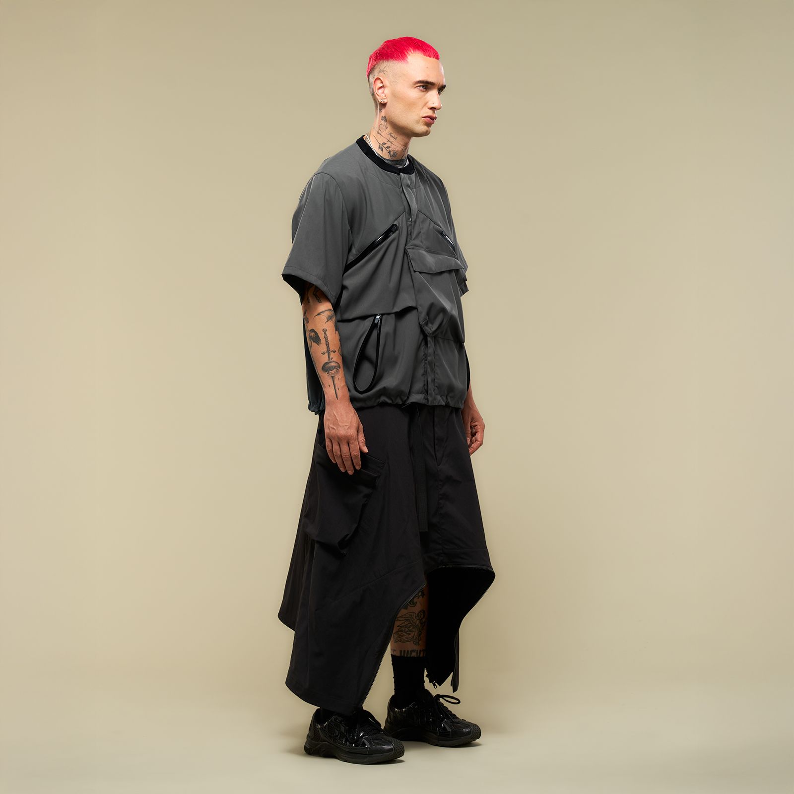 【残りわずか】V1A-M / NYLON STRETCH INTERROPS VEST / ベスト [ワイドフィット] (グレー)