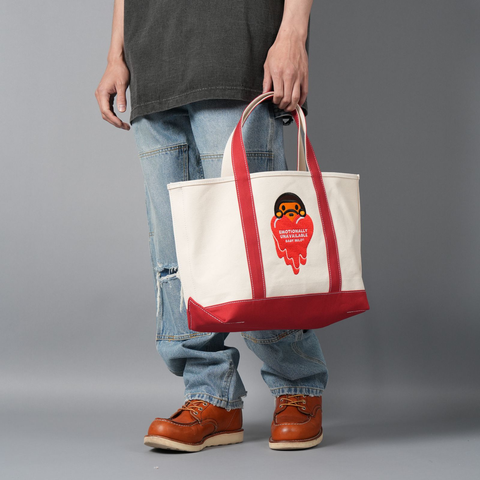 【ラスト1点】【コラボ】EU-HR8-0000-C38 / EU MILO TOTE / RED / トートバック  (レッド)