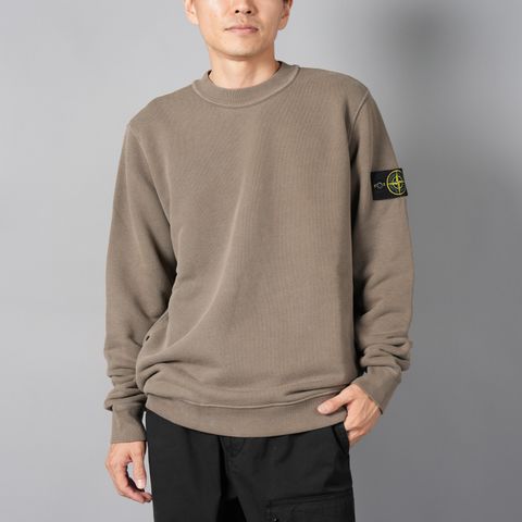 【残りわずか】61241 / ORGANIC COTTON DIAGONAL FLEECE 'OLD' EFFECT / スウェット / ガーメントダイ / クルーネックスウェット  (ウォルナット)