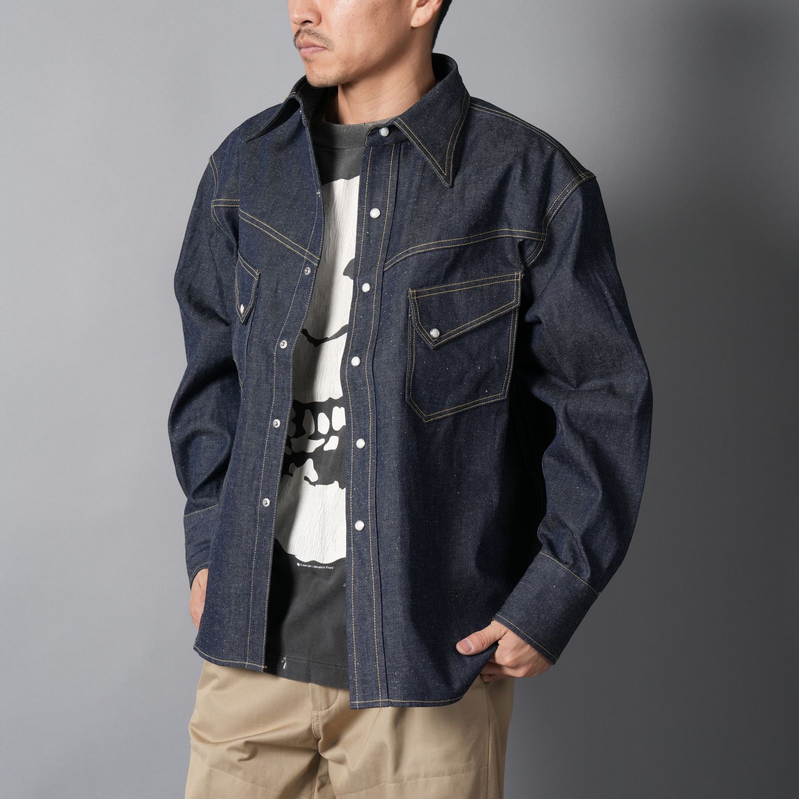 【ラスト1点】【コラボ】SM-MK8-0000-C43 / BBJ_DENIM SHIRT/ REGID / BLUE / デニムシャツ (ブルー)