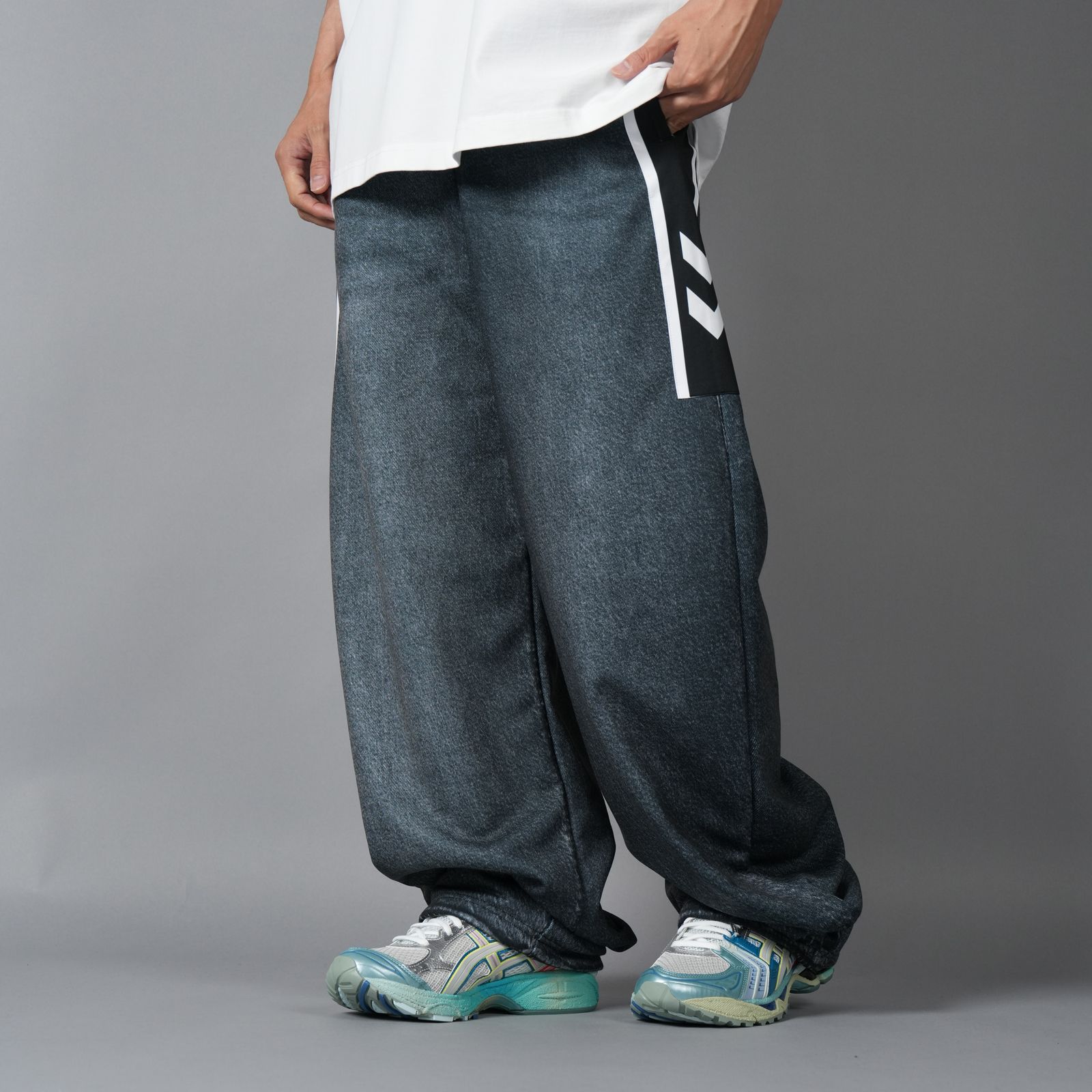 TRANS DENIM SWEAT TROUSER / トランス デニム スウェット トラウザー (ブラック)