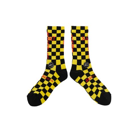 SM-MK1-0000-105 / SOCKS / CHECK / BLACK+YELLOW / ソックス  (ブラック/イエロー)