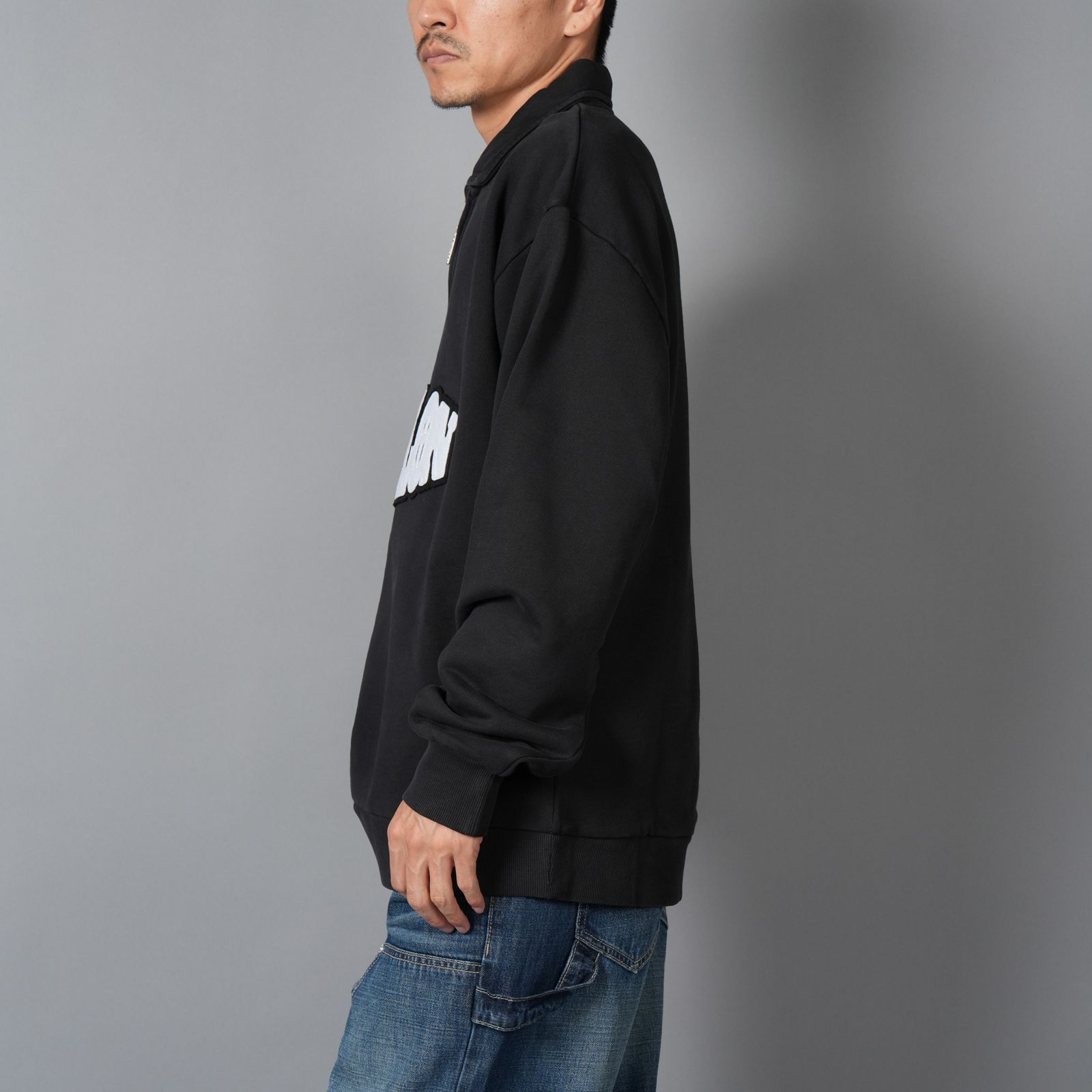 HALF ZIP PULLOVER / ハーフジップ プルオーバー / スウェット  (ジェッドブラック)