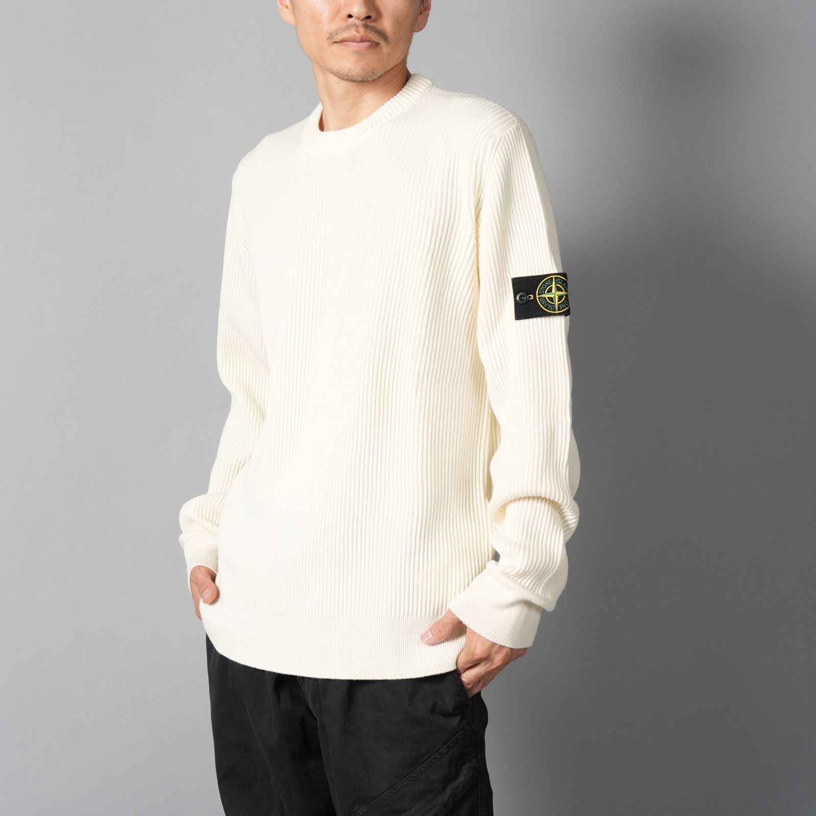 【ラスト1点】5100053 / FULL RIB RWS WOOL / ニットセーター (アイボリー)