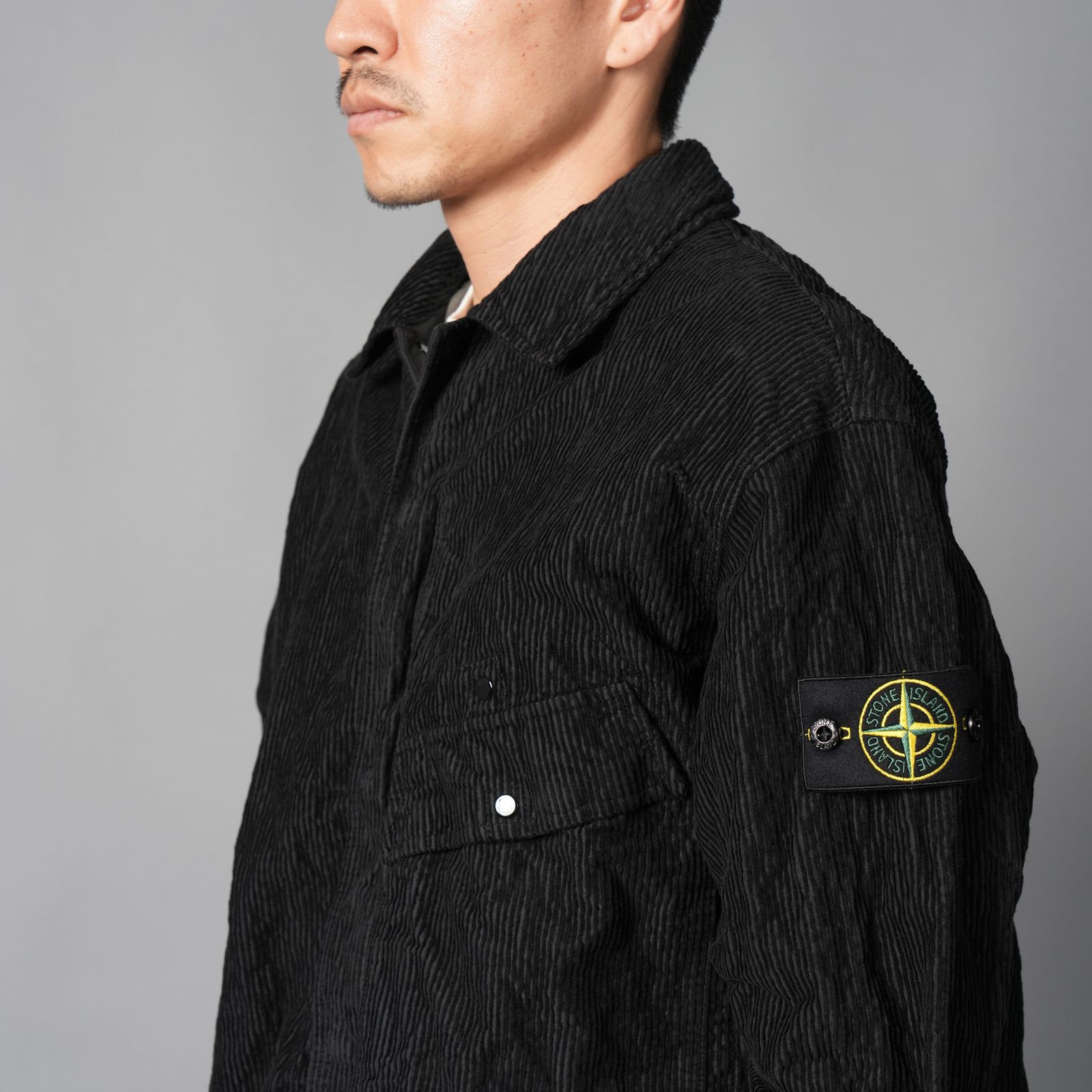 1200020 / WRINKLED CORDUROY 500-TC / オーバーシャツ・コーデュロイシャツ (ブラック)