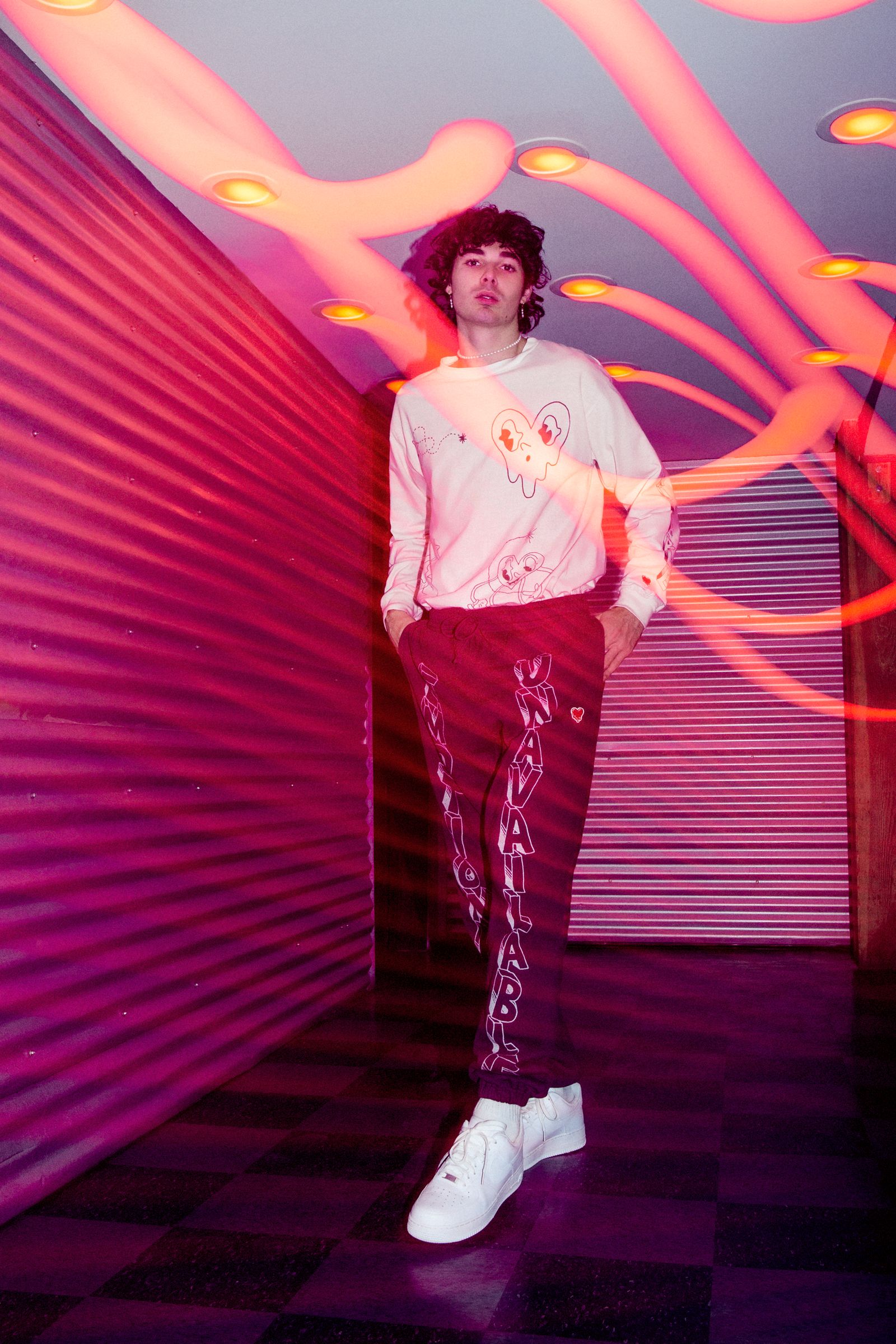 EU-A21-0000-011 / LS TEE HEART FA / ロングスリーブ Tシャツ (ホワイト)