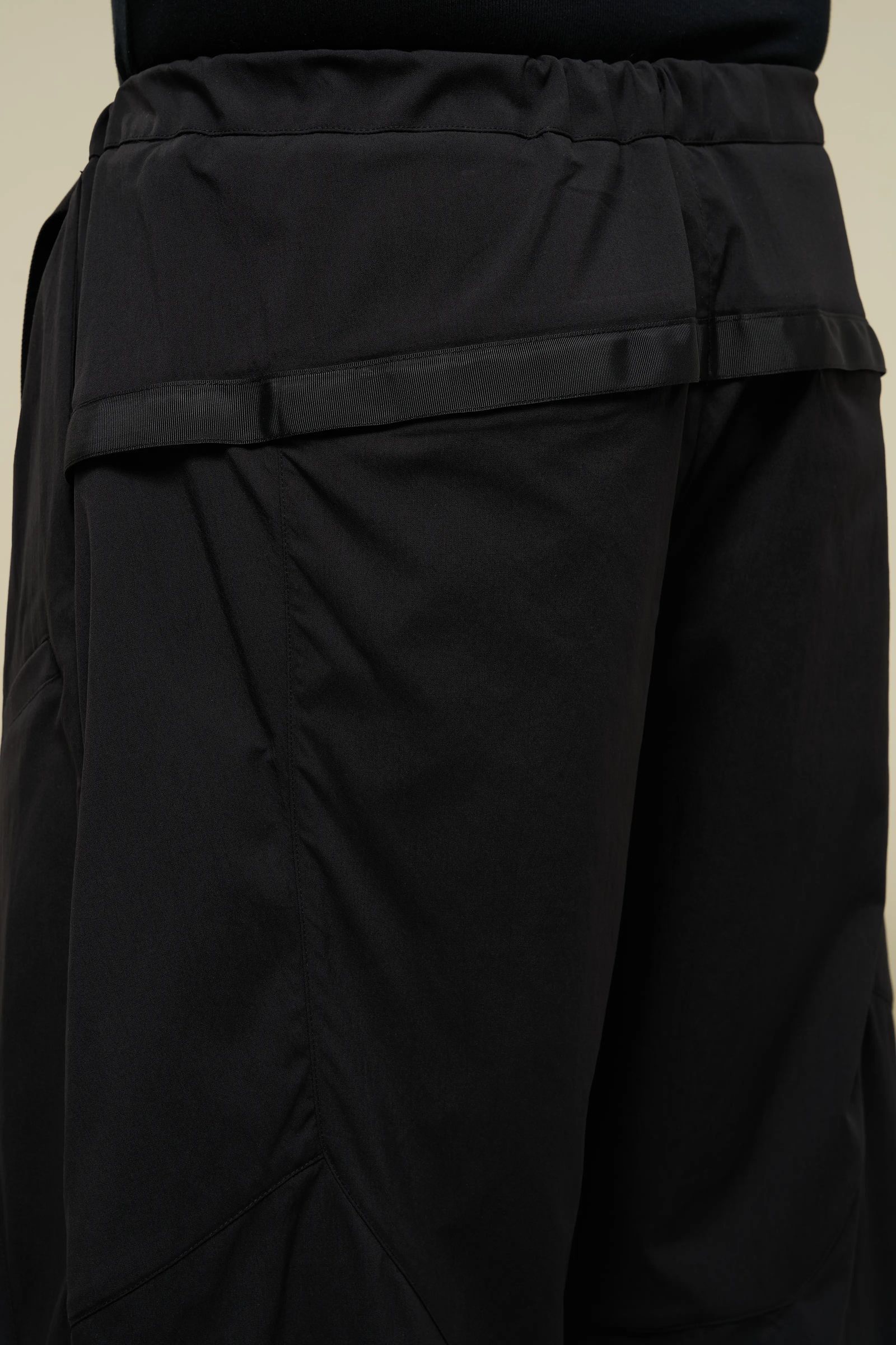【ラスト1点】P56B-M / NYLON STRETCH WEB BELT TROUSER / / パンツ [ウルトラワイドフィット][ストレッチ入り] (ブラック)