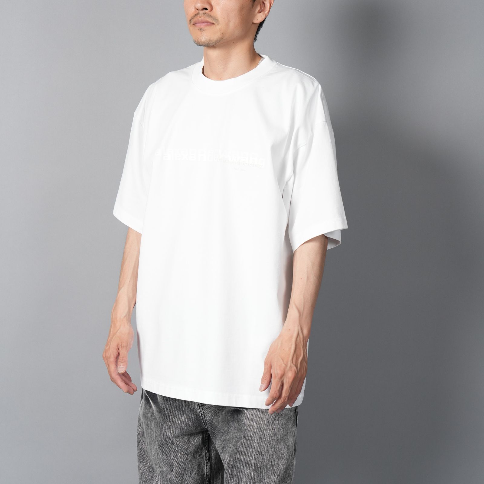 alexander wang - SHORT SLEEVE T-SHIRT / ブラック コットン