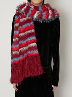【ラスト1点】FUR KNIT STOLE/ ファーニット ストール (レッド)