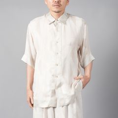 【ラスト1点】RAYON CUPRA SHIRT / レーヨン キュプラ シャツ (ベージュ)
