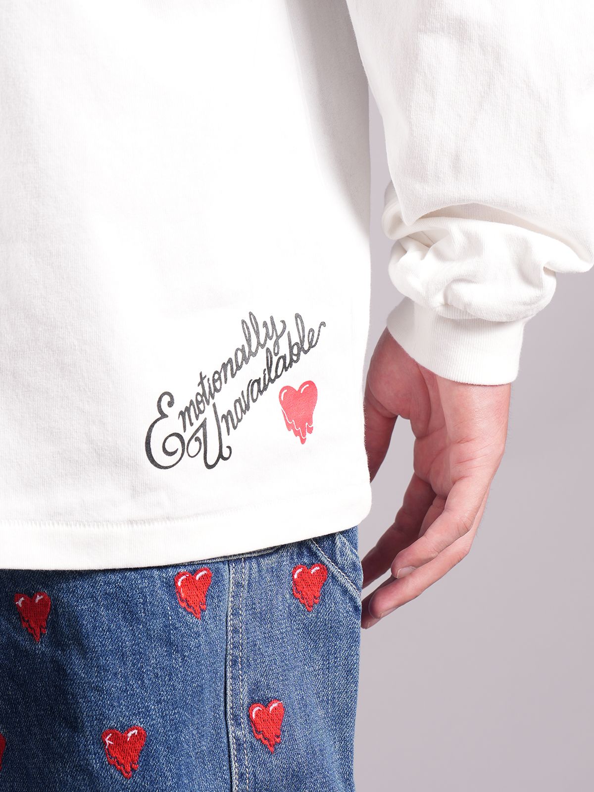 【ラスト1点】 EU x TOM WESSELMANN SMOKING LIPS LONG SLEEVE TEE / ロングスリーブ Tシャツ   (ホワイト)
