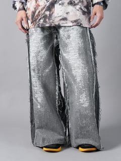 【ラスト1点】 WIDE DENIM PANTS / ワイドデニムパンツ (ブラックブリーチ)