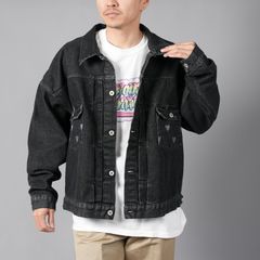 【ラスト1点】LOGO PATTERN DENIM JACKET / ロゴパターン デニムジャケット (ブラック)