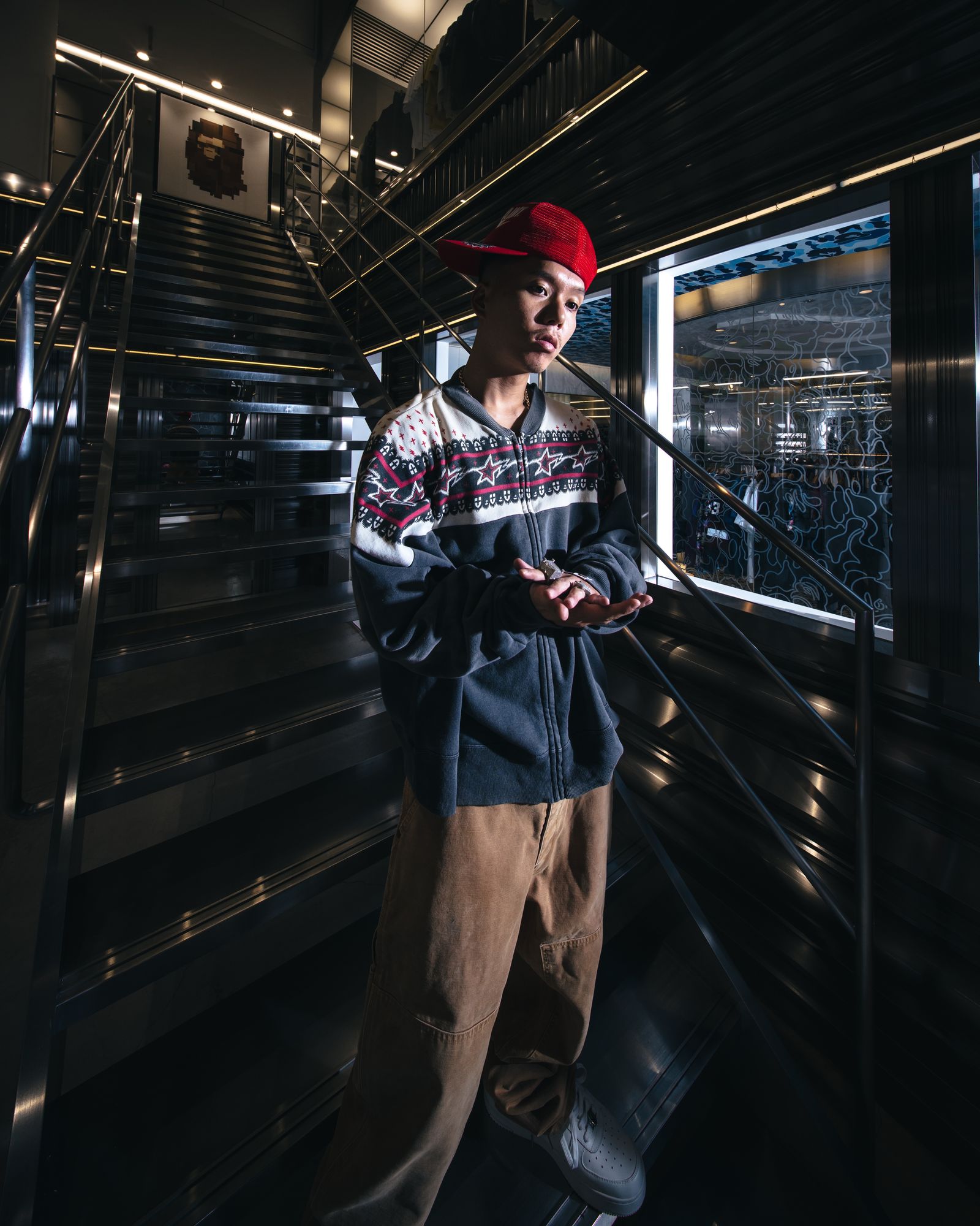 【コラボ】SM-MK8-0000-C52 / BAPE_ZIP CARDIGAN / ジップカーディガン (ブラック)