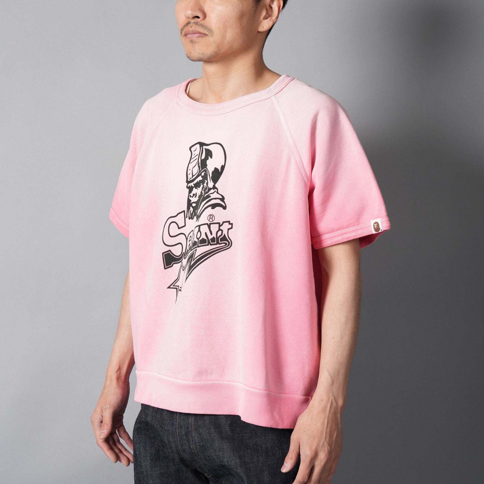 【残りわずか】【コラボ】SM-MK8-0000-C51 / BAPE_SS CRW N SWT / SNT STAR / PNK / クルーネックスウェット (ピンク)