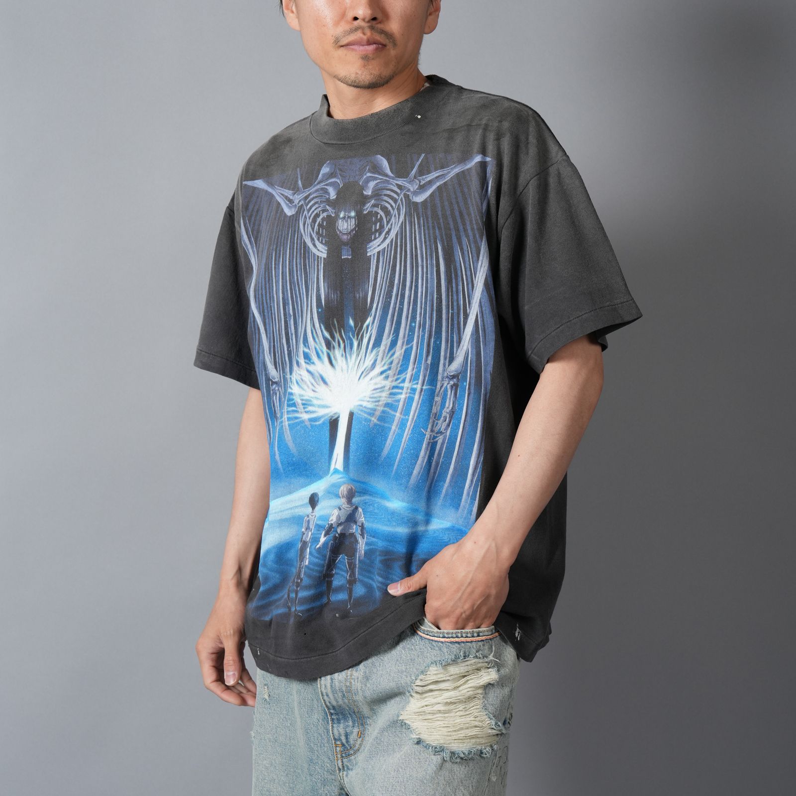 【ラスト1点】【コラボ】SM-MK8-0000-C77 / AOT_SS TEE / ATTACK ON TITAN BLK / Tシャツ (ブラック)