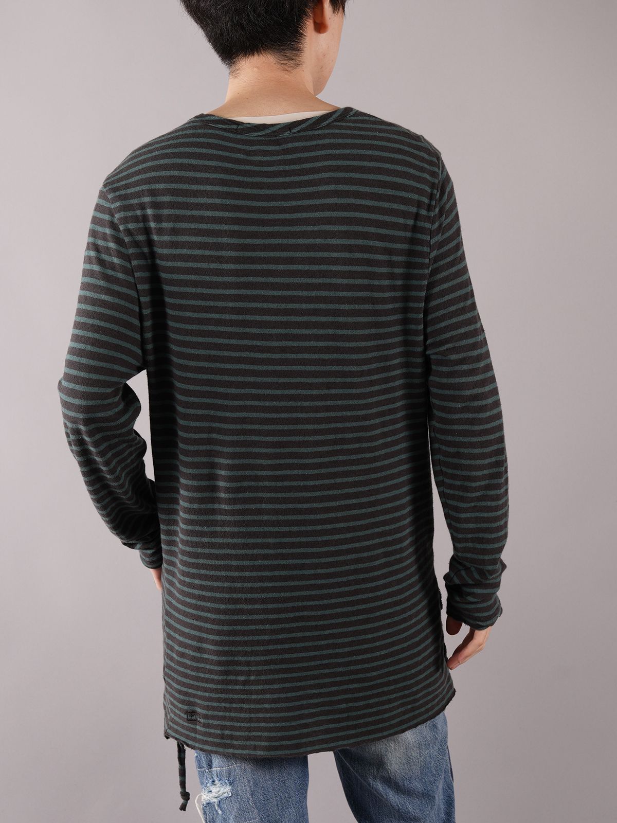 SINSTER STRIPE LS TEE - カットソー (ブラック)