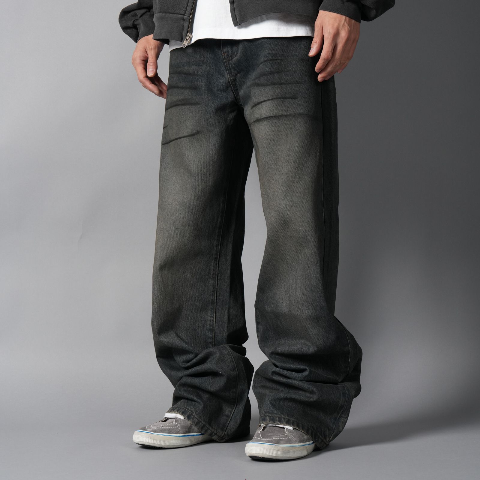 LAX, straight cut denim (junkyard) / デニムパンツ (ウォッシュドブルー)