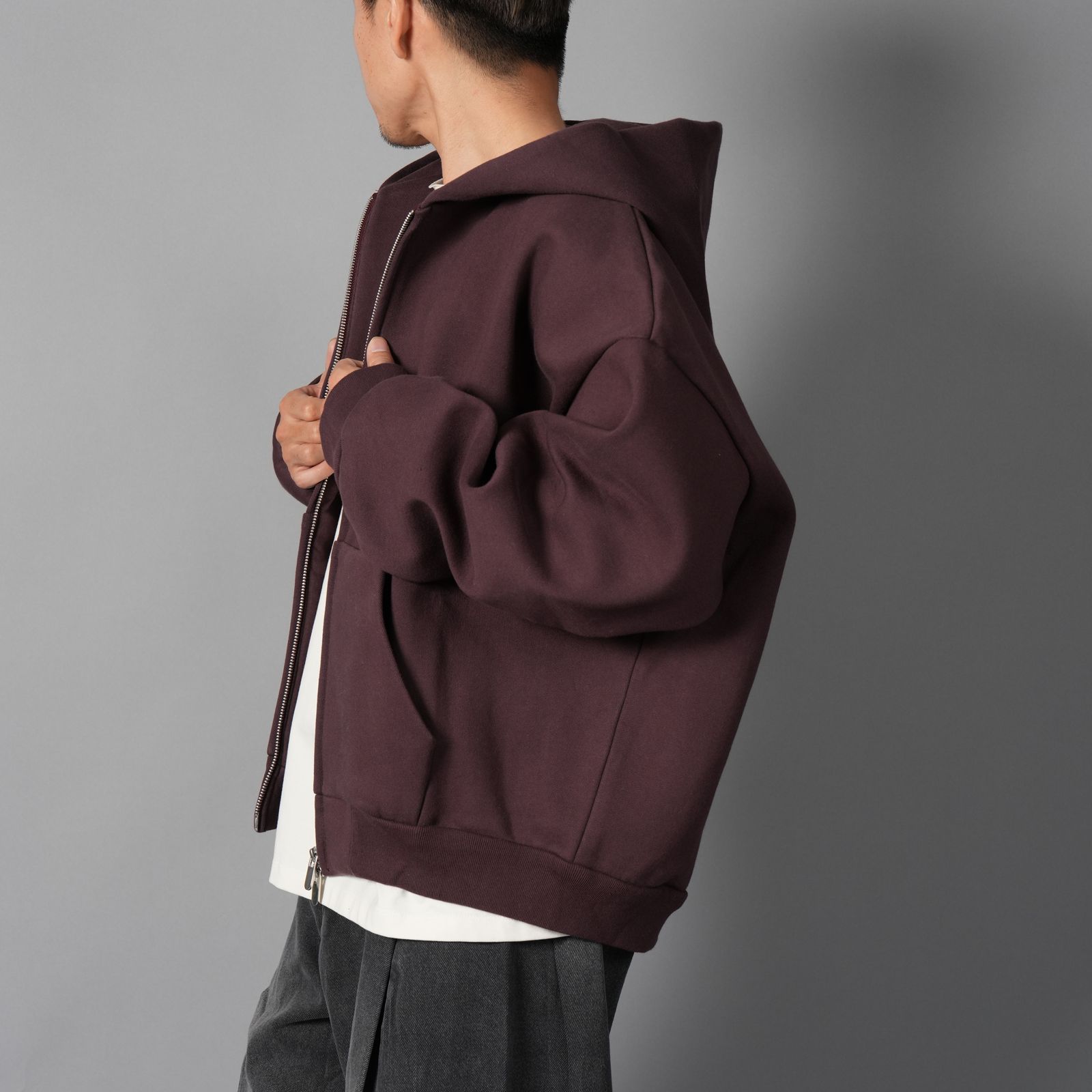 V2 ZIPPED HOODIE  / ジップフーディー (クランベリー)