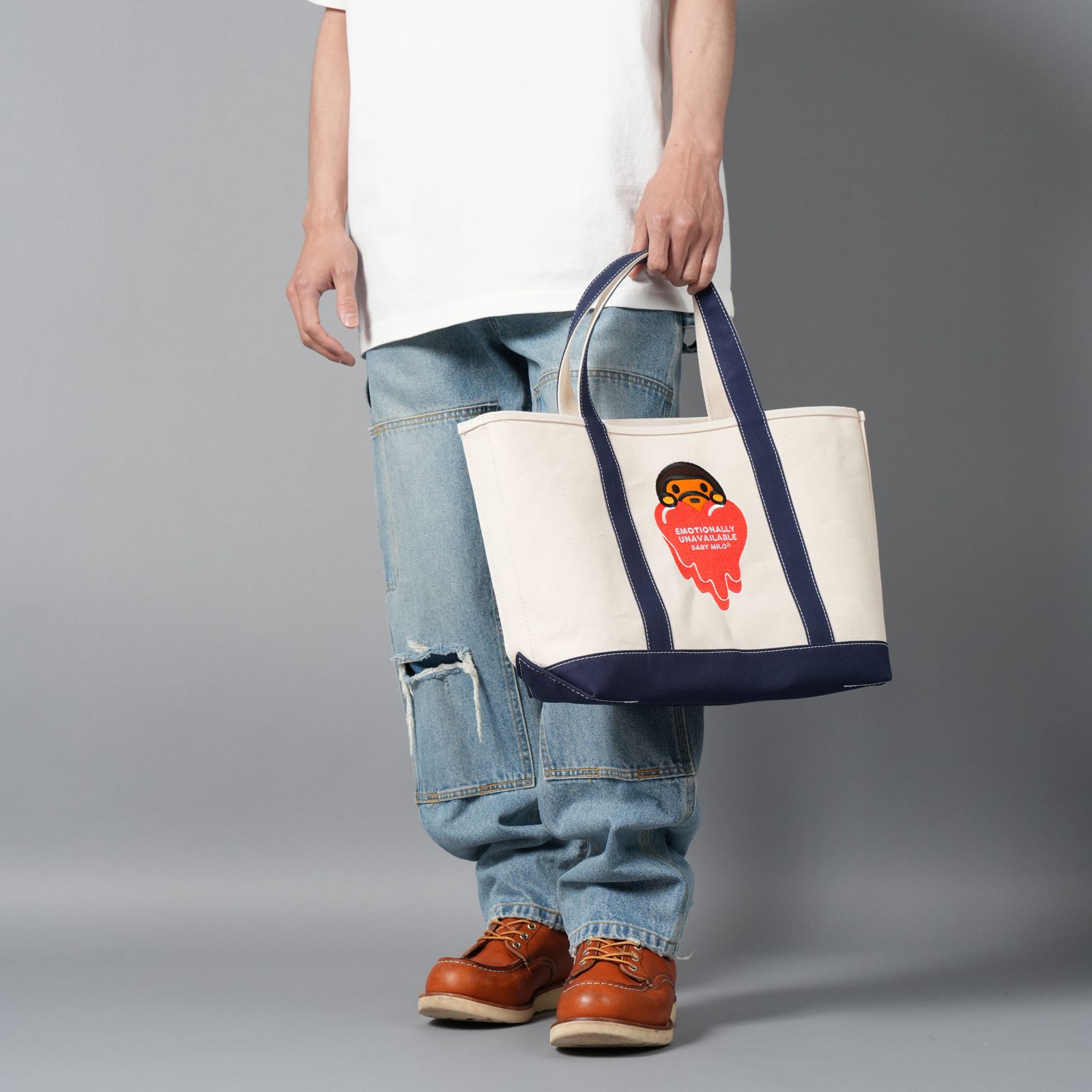 【ラスト1点】【コラボ】EU-HR8-0000-C37 / EU MILO TOTE / NAVY / トートバック  (ネイビー)