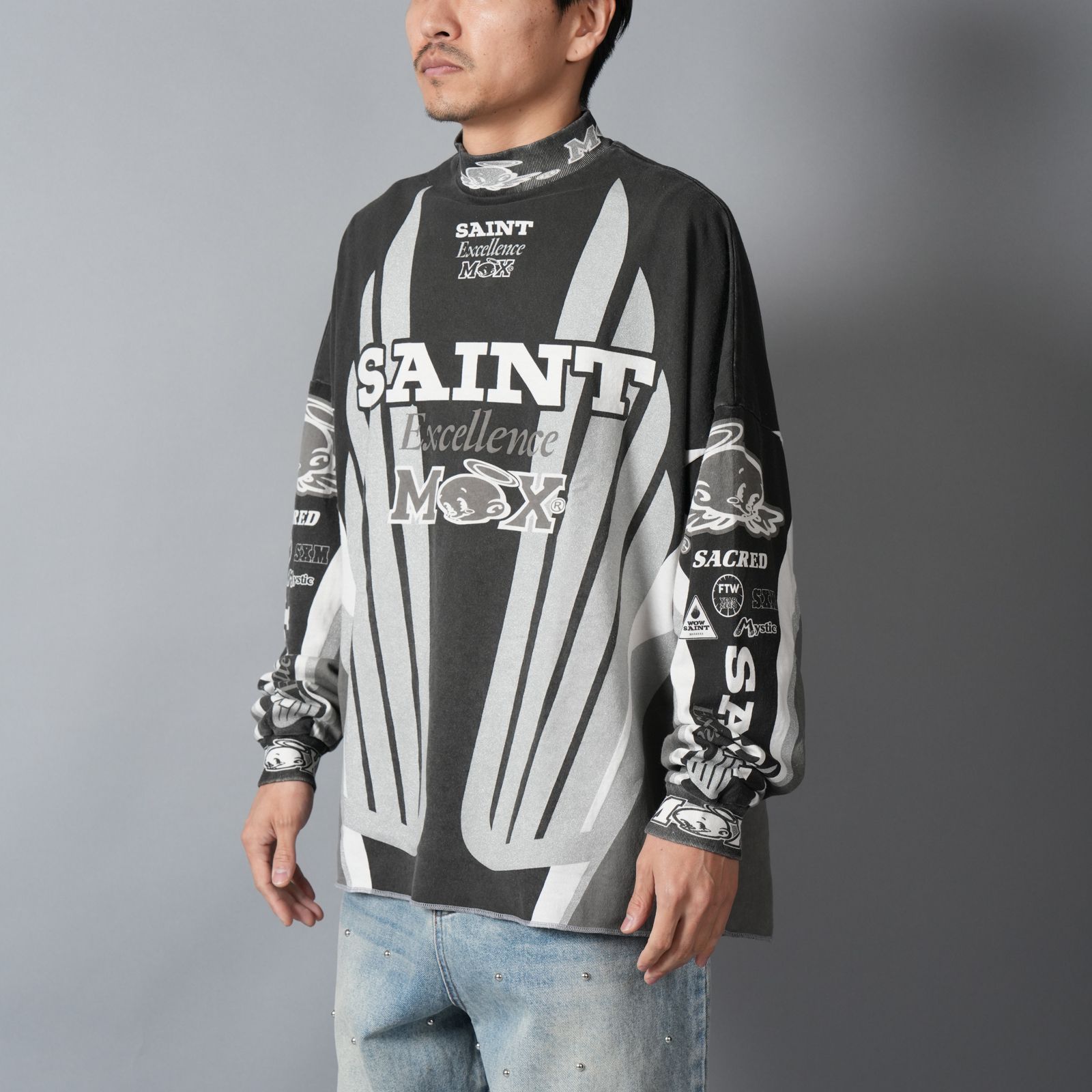 【ラスト1点】SM-MK8-0000-029 / LS T-SHIRT / SAINT MX / BLACK / ロンT・カットソー (ブラック)