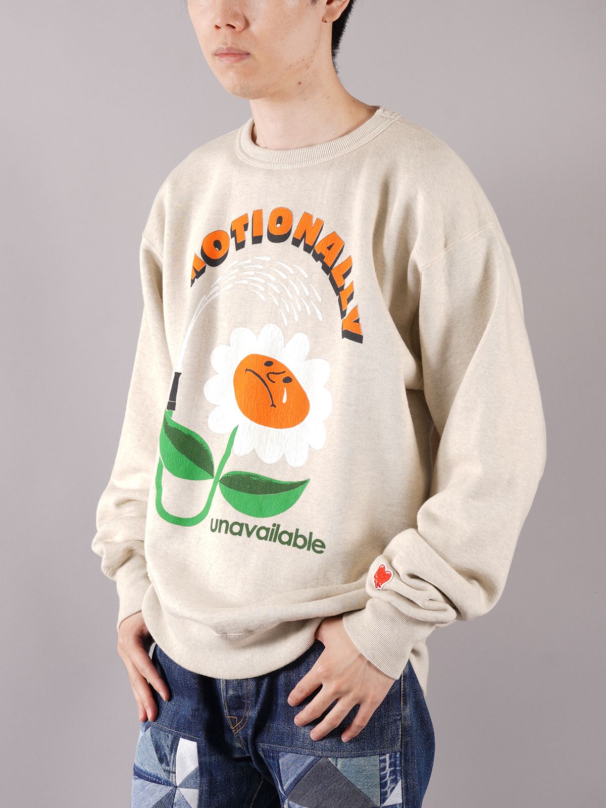 EU-A21-0000-005 / CREW SWEATSH FLOWER / クルー スウェットシャツ フラワー   (グレー)