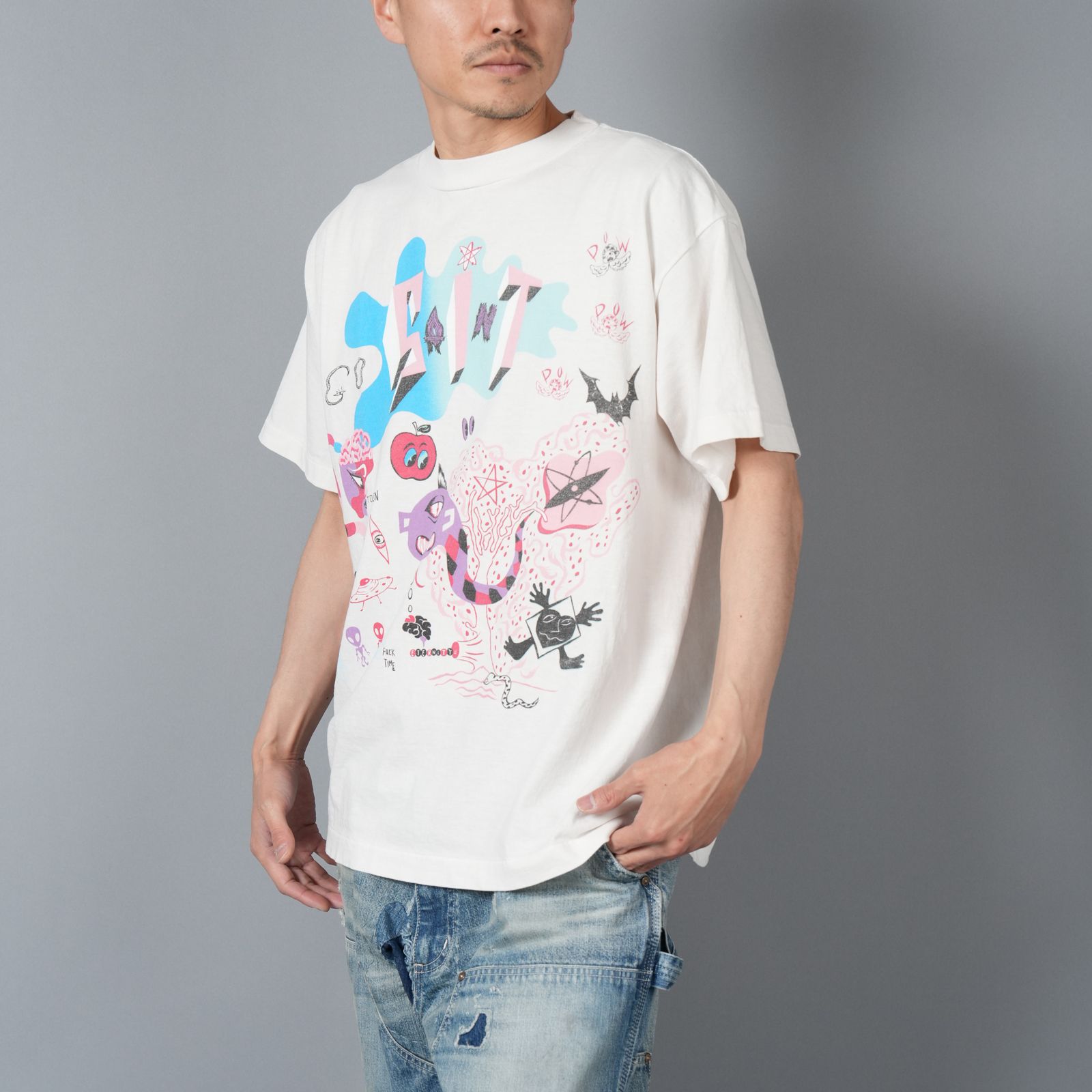 【ラスト1点】SM-HR8-0000-023 / SS TEE / DAY OF THE FREAKS / WHT / Tシャツ (ホワイト)