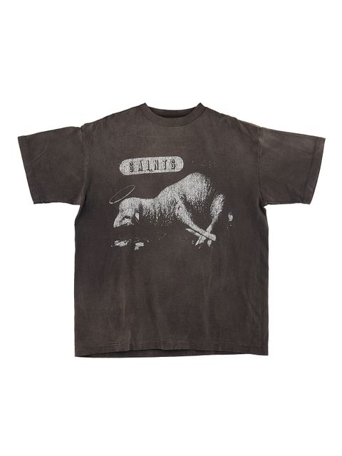 SM-A21-0000-003/T-SHIRT_SHEEP LION / Tシャツ  (ブラック)